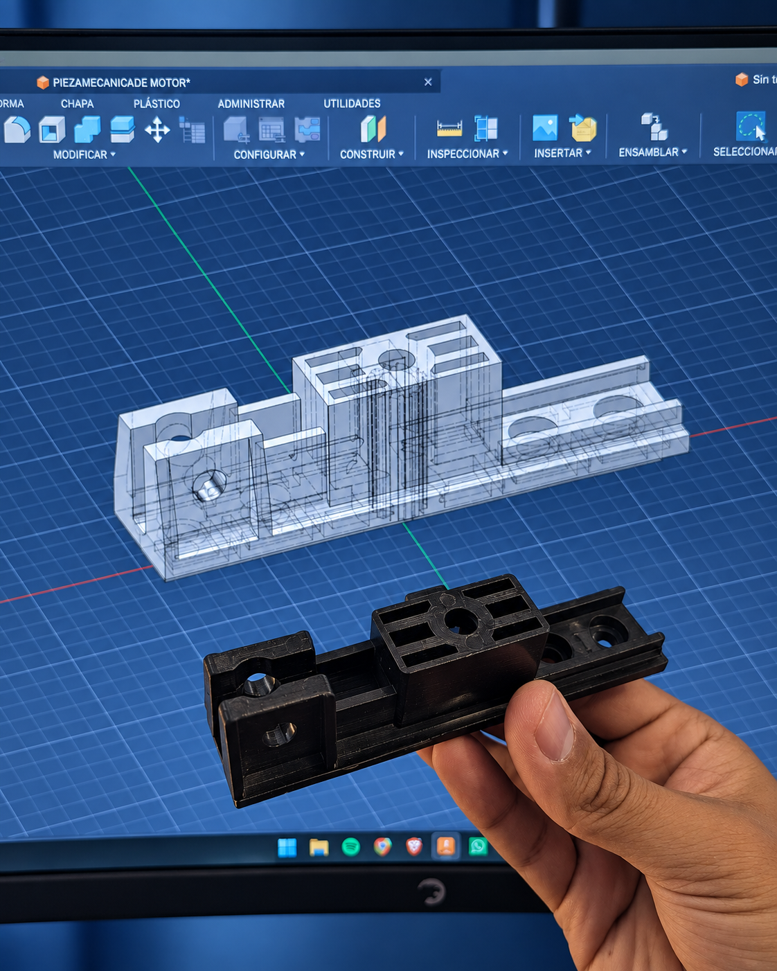 Diseño CAD de una pieza a partir de una muestra física